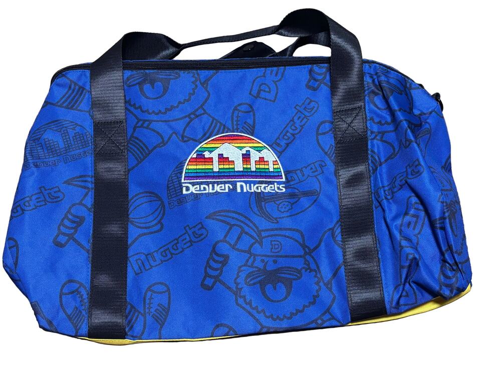 Denver Nuggets Mitchell & Ness NBA Retro Blue Gold Men’s Duffle Bag New NWOT